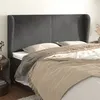 Image de vidaXL Tête de lit avec oreilles Gris foncé 183x23x118/128 cm Velours