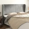 Image de vidaXL Tête de lit avec oreilles Gris clair 203x23x118/128 cm Velours