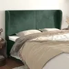 Image de vidaXL Tête de lit avec oreilles Vert foncé 203x23x118/128 cm Velours