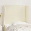 Image de vidaXL Tête de lit avec oreilles Crème 83x23x118/128 cm Similicuir