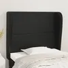 Image de vidaXL Tête de lit avec oreilles Noir 93x23x118/128 cm Similicuir