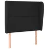 Image de vidaXL TÃªte de lit avec oreilles Noir 93x23x118/128 cm Similicuir