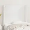 Image de vidaXL Tête de lit avec oreilles Blanc 93x23x118/128 cm Similicuir