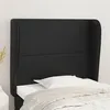 Image de vidaXL Tête de lit avec oreilles Noir 103x23x118/128 cm Similicuir