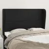 Image de vidaXL Tête de lit avec oreilles Noir 147x23x118/128 cm Similicuir