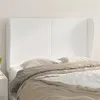 Image de vidaXL Tête de lit avec oreilles Blanc 147x23x118/128 cm Similicuir