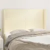 Image de vidaXL Tête de lit avec oreilles Crème 147x23x118/128 cm Similicuir