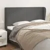 Image de vidaXL Tête de lit avec oreilles Gris 163x23x118/128 cm Similicuir