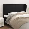 Image de vidaXL Tête de lit avec oreilles Noir 183x23x118/128 cm Similicuir