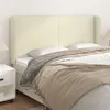 Image de vidaXL Tête de lit avec oreilles Crème 183x23x118/128 cm Similicuir