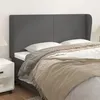 Image de vidaXL Tête de lit avec oreilles Gris 183x23x118/128 cm Similicuir
