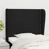 Image de vidaXL Tête de lit avec oreilles Noir 83x23x118/128 cm Tissu