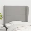 Image de vidaXL Tête de lit avec oreilles Gris clair 93x23x118/128 cm Tissu