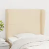 Image de vidaXL Tête de lit avec oreilles Crème 93x23x118/128 cm Tissu