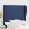 Image de vidaXL Tête de lit avec oreilles Bleu 93x23x118/128 cm Tissu