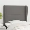 Image de vidaXL Tête de lit avec oreilles Gris foncé 103x23x118/128 cm Tissu