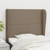 Image de vidaXL Tête de lit avec oreilles Taupe 103x23x118/128 cm Tissu3117810