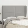 Image de vidaXL Tête de lit avec oreilles Gris clair 147x23x118/128 cm Tissu