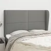 Image de vidaXL Tête de lit avec oreilles Gris foncé 147x23x118/128 cm Tissu