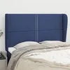 Image de vidaXL Tête de lit avec oreilles Bleu 147x23x118/128 cm Tissu