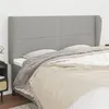 Image de vidaXL Tête de lit avec oreilles Gris clair 203x23x118/128 cm Tissu3117838