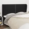Image de vidaXL Tête de lit avec oreilles Noir 203x23x118/128 cm Tissu