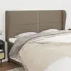 Image de vidaXL Tête de lit avec oreilles Taupe 203x23x118/128 cm Tissu