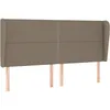 Image de vidaXL Vidaxl Tête De Lit Avec Oreilles Taupe 203x23x118/128 Cm Tissu