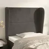 Image de vidaXL Tête de lit avec oreilles Gris foncé 93x23x118/128 cm Velours