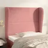 Image de vidaXL Tête de lit avec oreilles Rose 93x23x118/128 cm Velours