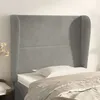 Image de vidaXL Tête de lit avec oreilles Gris clair 103x23x118/128 cm Velours