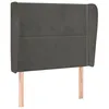 Image de vidaXL TÃªte de lit avec oreilles Gris foncÃ© 103x23x118/128 cm Velours