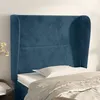 Image de vidaXL Tête de lit avec oreilles Bleu foncé 103x23x118/128 cm Velours