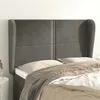 Image de vidaXL Tête de lit avec oreilles Gris foncé 147x23x118/128 cm Velours3117865