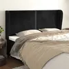 Image de vidaXL Tête de lit avec oreilles Noir 163x23x118/128 cm Velours