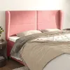 Image de vidaXL Tête de lit avec oreilles Rose 163x23x118/128 cm Velours