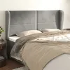 Image de vidaXL Tête de lit avec oreilles Gris clair 203x23x118/128 cm Velours