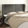 Image de vidaXL Tête de lit avec oreilles Gris foncé 203x23x118/128 cm Velours