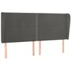 Image de vidaXL TÃªte de lit avec oreilles Gris foncÃ© 203x23x118/128 cm Velours