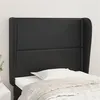 Image de vidaXL Tête de lit avec oreilles Noir 93x23x118/128 cm Similicuir