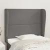 Image de vidaXL Tête de lit avec oreilles Gris 103x23x118/128 cm Similicuir