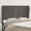 Image de vidaXL Tête de lit avec oreilles Gris 147x23x118/128 cm Similicuir