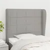 Image de vidaXL Tête de lit avec oreilles Gris clair 83x23x118/128 cm Tissu