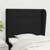 Image de vidaXL Tête de lit avec oreilles Noir 83x23x118/128 cm Tissu