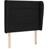 Image de vidaXL TÃªte de lit avec oreilles Noir 83x23x118/128 cm Tissu