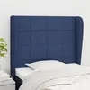 Image de vidaXL Tête de lit avec oreilles Bleu 83x23x118/128 cm Tissu3117936