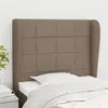 Image de vidaXL Tête de lit avec oreilles Taupe 93x23x118/128 cm Tissu