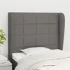 Image de vidaXL Tête de lit avec oreilles Gris foncé 103x23x118/128 cm Tissu