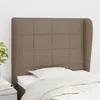 Image de vidaXL Tête de lit avec oreilles Taupe 103x23x118/128 cm Tissu