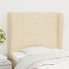 Image de vidaXL Tête de lit avec oreilles Crème 103x23x118/128 cm Tissu